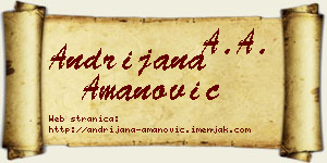 Andrijana Amanović vizit kartica